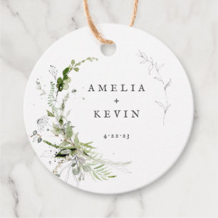 Elegante erdige Grüntöne Personalisierte Namen Dat Geschenkanhänger