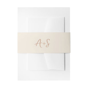 Elegante erdige Neutrale Moderne Hochzeit Einladungsbanderole