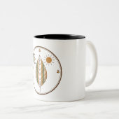 Elegante erdige Ockerbraune Moosgrüne Kaffeetasse (VorderseiteRechts)
