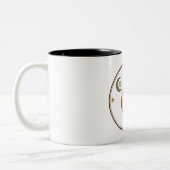 Elegante erdige Ockerbraune Moosgrüne Kaffeetasse (Links)