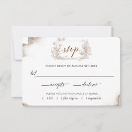 Elegante erdige Töne Wasserfarbe mit Optionen für RSVP Karte