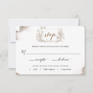 Elegante erdige Töne Wasserfarbe mit Optionen für RSVP Karte