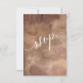 Elegante erdige Töne Wasserfarbe mit Optionen für RSVP Karte (Rückseite)