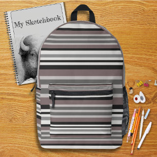 Elegante Erdtöne Braune Savannen-Streifen-Muster Bedruckter Rucksack