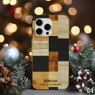 Elegante Erdtöne-Gitter – Harmonie in Schwarz und  Case-Mate iPhone Hülle