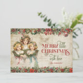 Elegante Erdtönen Weihnachten Viktorianische Engel (Stehend Vorderseite)