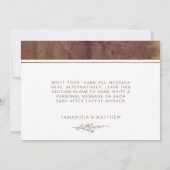 Elegante, erdwärme Töne Wasserfarbe Dankeskarte (Rückseite)