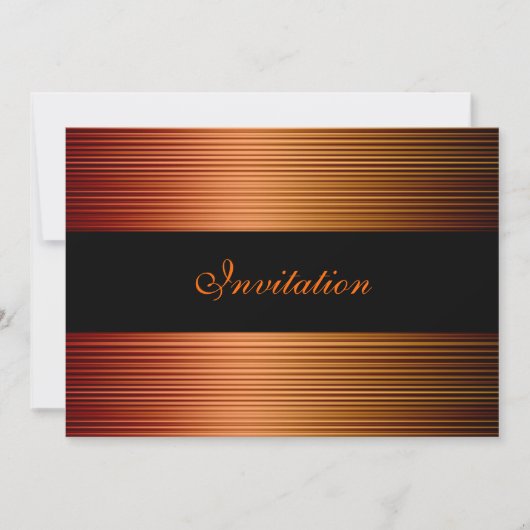 Elegante Ereignisse Gold Kupferbronze Schwarz Einladung (Vorderseite)