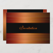 Elegante Ereignisse Gold Kupferbronze Schwarz Einladung (Vorne/Hinten)