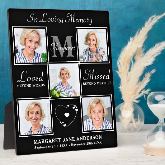 Elegante Erinnerung an das 5. Collage Memorial Fotoplatte