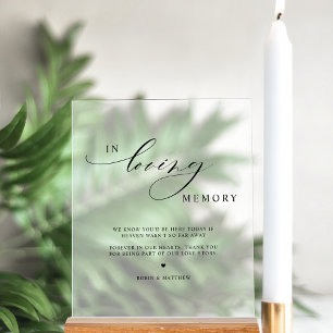 Elegante Erinnerung an Mattierte Hochzeit Acrylschild