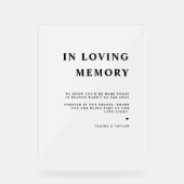 Elegante Erinnerung Hochzeit Mattiert Acrylschild (Vorderseite)