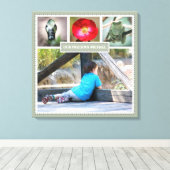 Elegante Erinnerungen FotoCollage mit Namen Leinwanddruck (Insitu (Holzboden))