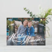 Elegante Erinnerungen Kalligrafisches Script-Foto Feiertagskarte (Stehend Vorderseite)
