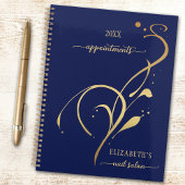 Elegante Ernennung von Navy Gold Floral Planer