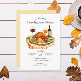 Elegante Erntedank Fest Einladungskarte Einladung