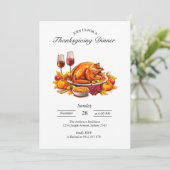 Elegante Erntedank Party Einladung Card (Stehend Vorderseite)