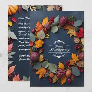 Elegante Erntedank Wreath Einladungskarte Einladung