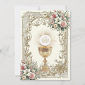 Elegante Erste Heilige Kommunion Einladung (Vorderseite)