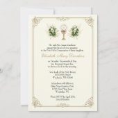 Elegante Erste Heilige Kommunion Einladung (Rückseite)