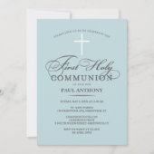 Elegante Erste Heilige Kommunion Einladung Licht b (Vorderseite)