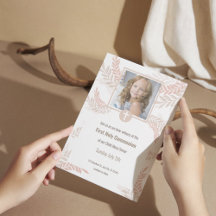 Elegante Erste Heilige Kommunion Einladung mit Fot