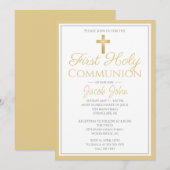 Elegante Erste Heilige Kommunion Einladungen für J (Vorne/Hinten)