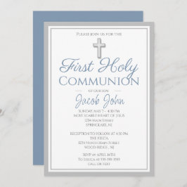 Elegante Erste Heilige Kommunion Einladungen für J