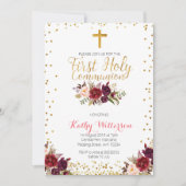 Elegante erste heilige Kommunions-Einladung Einladung (Vorderseite)