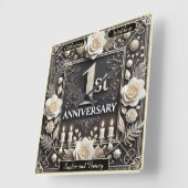 Elegante erste Jahrestagsfeier Quadratische Wanduhr (Winkel)