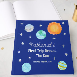 Elegante erste Reise um die Sonne Jungen-Geburtsta Gästebuch