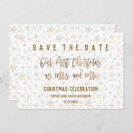 Elegante Erste Weihnachtsfeier Save the Date (Vorne/Hinten)