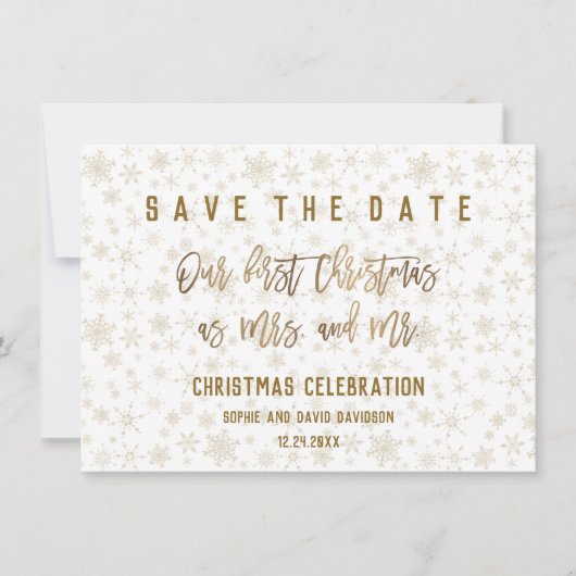 Elegante Erste Weihnachtsfeier Save the Date (Vorderseite)