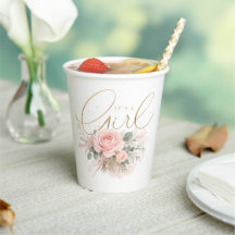 Elegante "Es ist ein Mädchen" Aquarell-Rose und Go