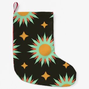 Elegante esoterische Formen nahtlose Musterkunst. Kleiner Weihnachtsstrumpf