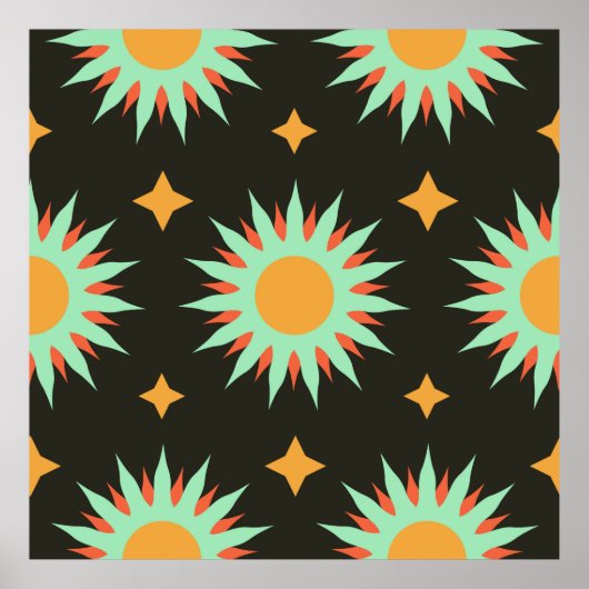 Elegante esoterische Formen nahtlose Musterkunst. Poster (Vorne)