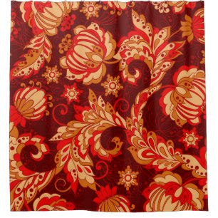 Elegante ethnische Blume Nahtloses Muster Duschvorhang
