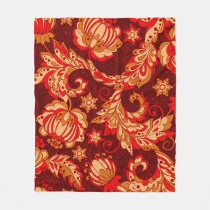 Elegante ethnische Blume Nahtloses Muster Fleecedecke