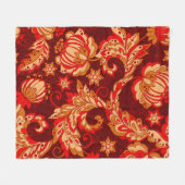 Elegante ethnische Blume Nahtloses Muster Fleecedecke (Vorderseite (Horizontal))
