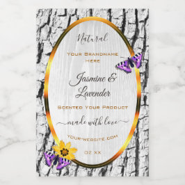 Elegante Etiketten für Weißholz-Körner-Baumrinde