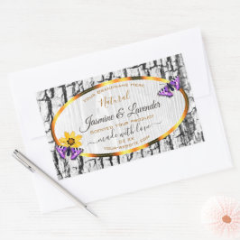 Elegante Etiketten für Weißholz-Körner-Baumrinde Rechteckiger Aufkleber