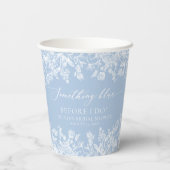 Elegante Etwas Blue Brautparty Paper Cup Pappbecher (Rückseite)