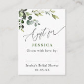 Elegante Eucalyptus Aquarellfarben-Display-Dusche Begleitkarte (Vorderseite)