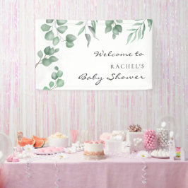 Elegante Eucalyptus Baby Dusche Begrüßungsgrundier Banner