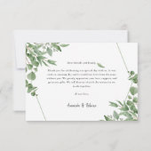 Elegante Eucalyptus-Blätter Dankeskarte (Rückseite)