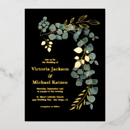 Elegante Eucalyptus-Blätter Folieneinladung