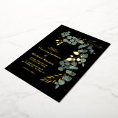 Elegante Eucalyptus-Blätter Folieneinladung (Gedreht)