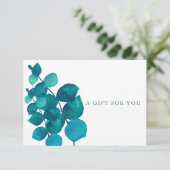 Elegante Eucalyptus-Blätter Geschenkgutschein (Stehend Vorderseite)