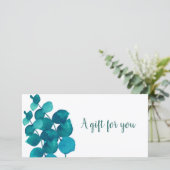 Elegante Eucalyptus-Blätter Geschenkgutschein (Stehend Vorderseite)