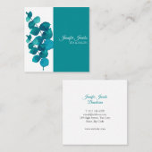 Elegante Eucalyptus-Blätter Quadratische Visitenkarte (Vorne/Hinten)